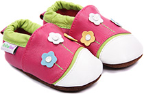 Chaussons bébé en cuir souple Chemin Floral