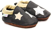 Chaussons bébé en cuir souple La Tête dans les Étoiles