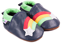 Chaussons bébé en cuir souple Etoile Filante