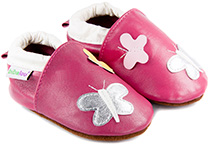 Chaussons bébé en cuir souple Farandole de papillons II
