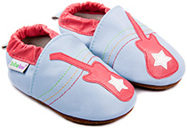 Chaussons bébé en cuir souple Guitare