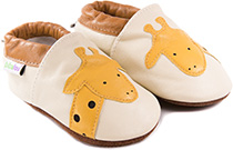 Chaussons bébé en cuir souple Laly la Girafe