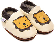 Chaussons bébé en cuir souple Léon le Lion