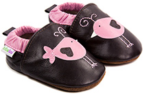 Chaussons bébé en cuir souple Nid d'Amour
