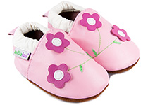 Chaussons bébé en cuir souple Violettes