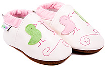 Chaussons bébé en cuir souple Poussins Coquins